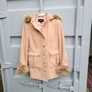 Express wool cashmere coat fur pink 6